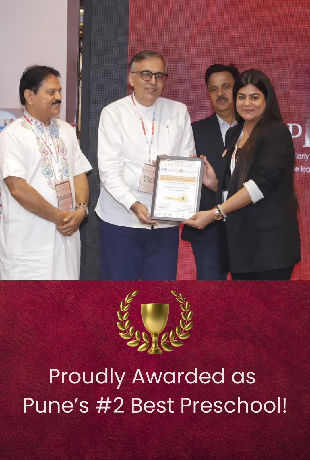 Honored as Best Preschool in Pune (3)